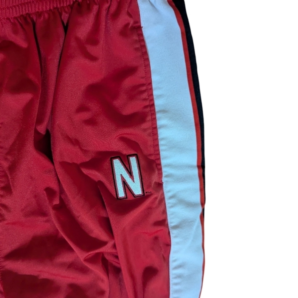 Vtg 90s Adidas Red/ Black Breakaway Retro basketball Nebraska Pants Sz XL - Picture 5 of 10
